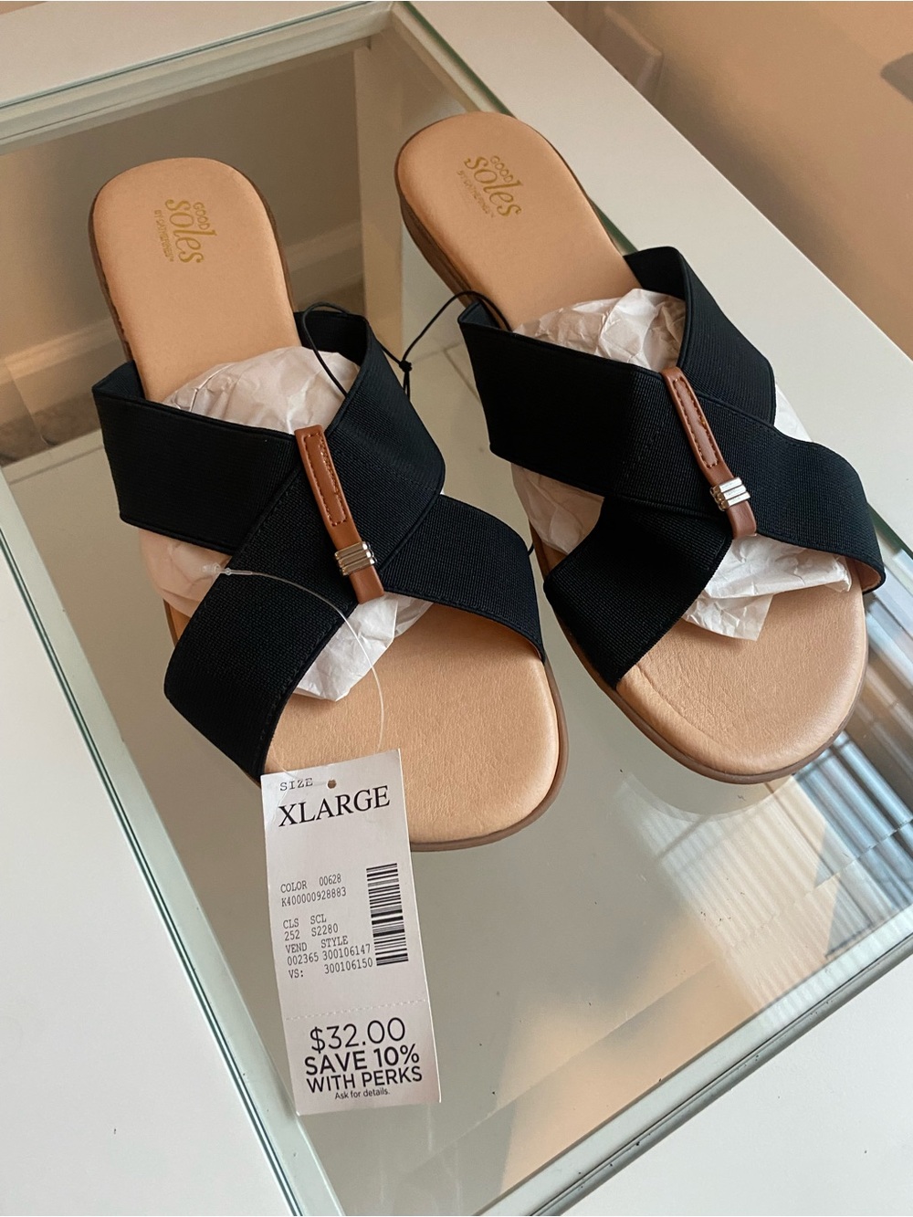 Good shoes by Catherine Black Cross-Strap Slide Sandals